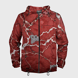 Мужская ветровка Красно-серый мрамор