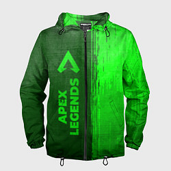 Ветровка с капюшоном мужская Apex Legends - green gradient по-вертикали, цвет: 3D-черный