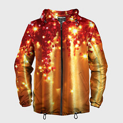 Мужская ветровка Красно-золотая волнистая текстура