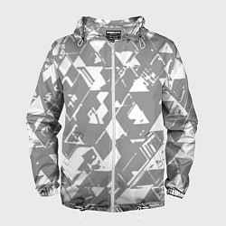 Мужская ветровка Светлый серый геометричный паттерн