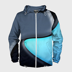 Ветровка с капюшоном мужская Разноцветный, цвет: 3D-белый