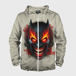 Ветровка с капюшоном мужская Огенный Бэтмент, цвет: 3D-белый