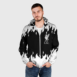 Ветровка с капюшоном мужская Liverpool black flame, цвет: 3D-белый — фото 2