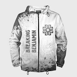 Ветровка с капюшоном мужская Breaking Benjamin - white gradient вертикально, цвет: 3D-черный