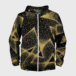 Ветровка с капюшоном мужская Triangle yellow with dots, цвет: 3D-белый