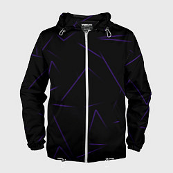 Ветровка с капюшоном мужская Color purple line, цвет: 3D-белый