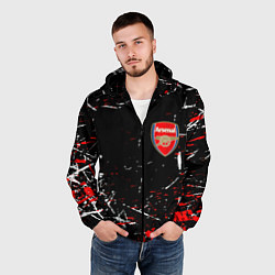 Ветровка с капюшоном мужская Арсенал штрихи красок, цвет: 3D-черный — фото 2