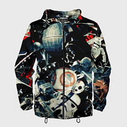 Ветровка с капюшоном мужская Звездные войны персонажи, цвет: 3D-черный
