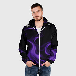 Ветровка с капюшоном мужская The color is purple, цвет: 3D-белый — фото 2