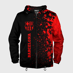 Ветровка с капюшоном мужская Barcelona - red gradient по-вертикали, цвет: 3D-черный
