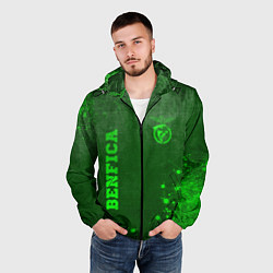 Ветровка с капюшоном мужская Benfica - green gradient вертикально, цвет: 3D-черный — фото 2