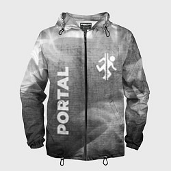 Ветровка с капюшоном мужская Portal - grey gradient вертикально, цвет: 3D-черный