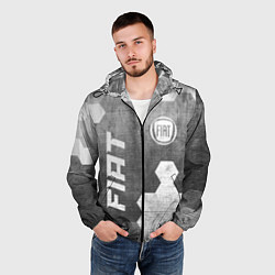 Ветровка с капюшоном мужская Fiat - grey gradient вертикально, цвет: 3D-черный — фото 2