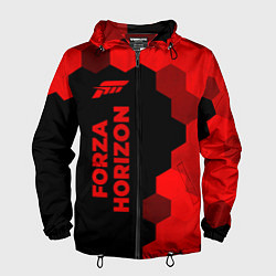 Ветровка с капюшоном мужская Forza Horizon - red gradient по-вертикали, цвет: 3D-черный