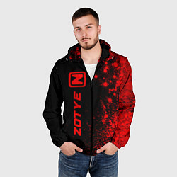 Ветровка с капюшоном мужская Zotye - red gradient по-вертикали, цвет: 3D-черный — фото 2
