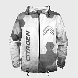 Ветровка с капюшоном мужская Citroen - white gradient вертикально, цвет: 3D-черный