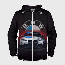 Мужская ветровка BMW на красном фоне
