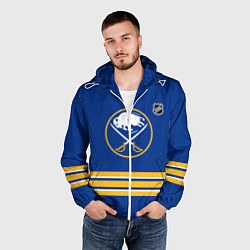 Ветровка с капюшоном мужская Баффало Сейбрз хоккей, цвет: 3D-белый — фото 2