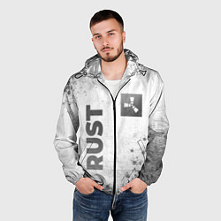 Ветровка с капюшоном мужская Rust - white gradient вертикально, цвет: 3D-черный — фото 2