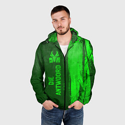 Ветровка с капюшоном мужская Die Antwoord - green gradient по-вертикали, цвет: 3D-черный — фото 2
