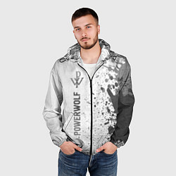Ветровка с капюшоном мужская Powerwolf - white gradient по-вертикали, цвет: 3D-черный — фото 2