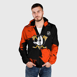 Ветровка с капюшоном мужская Анахайм Дакс - оранжевая краска, цвет: 3D-черный — фото 2
