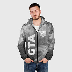 Ветровка с капюшоном мужская GTA - grey gradient вертикально, цвет: 3D-черный — фото 2