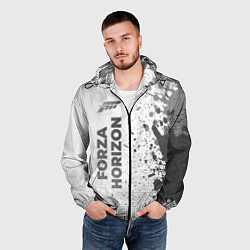 Ветровка с капюшоном мужская Forza Horizon - white gradient по-вертикали, цвет: 3D-черный — фото 2