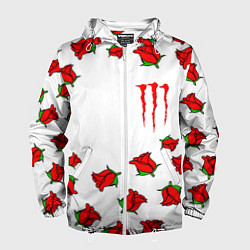 Ветровка с капюшоном мужская Monster energy steel rose, цвет: 3D-белый