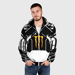 Ветровка с капюшоном мужская Monster energy geometry, цвет: 3D-белый — фото 2
