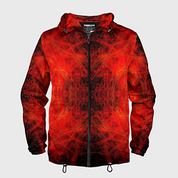 Ветровка с капюшоном мужская Красно-черная кожа дракона, цвет: 3D-черный