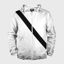 Ветровка с капюшоном мужская Ремень безопасности пассажирский, цвет: 3D-белый
