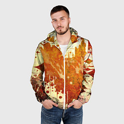 Ветровка с капюшоном мужская Абстракция - sunspot, цвет: 3D-белый — фото 2