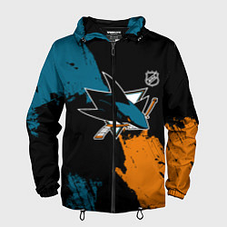 Ветровка с капюшоном мужская Сан Хосе Шаркс - два цвета, цвет: 3D-черный