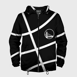 Мужская ветровка Голден Стэйт Уорриорз - текстура черного мяча