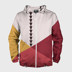 Ветровка с капюшоном мужская Колор-блок фруктовый чиа пудинг, цвет: 3D-белый