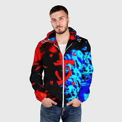 Ветровка с капюшоном мужская Doom лёд и пламя, цвет: 3D-белый — фото 2