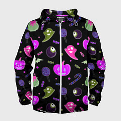 Мужская ветровка Halloween pink black pumpkin