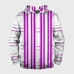 Ветровка с капюшоном мужская Neon pink, цвет: 3D-белый
