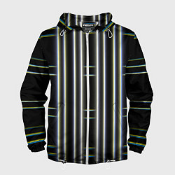 Ветровка с капюшоном мужская Neon yellow blue white, цвет: 3D-белый