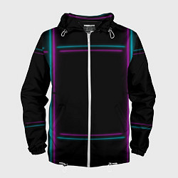 Ветровка с капюшоном мужская Neon pink light blue, цвет: 3D-белый
