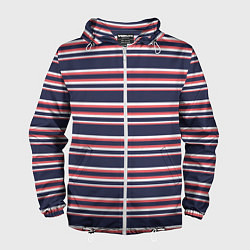 Мужская ветровка Полосы сине-кораловые