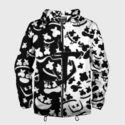 Ветровка с капюшоном мужская Doom x Marshmello pattern, цвет: 3D-черный