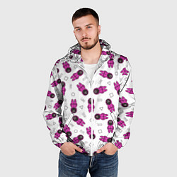 Ветровка с капюшоном мужская Персонажи корейского сериала игра в кальмара, цвет: 3D-белый — фото 2