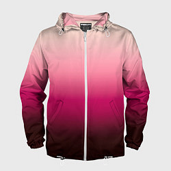 Ветровка с капюшоном мужская Градиент transcendent pink омбре, цвет: 3D-белый