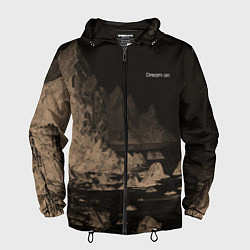 Ветровка с капюшоном мужская Dream on тёмно-коричневый, цвет: 3D-черный