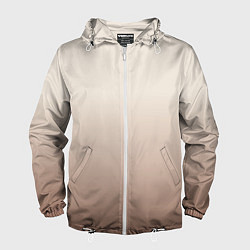 Ветровка с капюшоном мужская Градиент песочный, цвет: 3D-белый