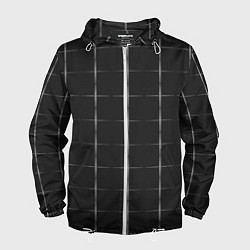 Ветровка с капюшоном мужская Color grey white lines, цвет: 3D-белый