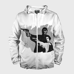 Ветровка с капюшоном мужская Леон рисунок, цвет: 3D-белый