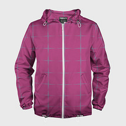Ветровка с капюшоном мужская Color pink stripes, цвет: 3D-белый